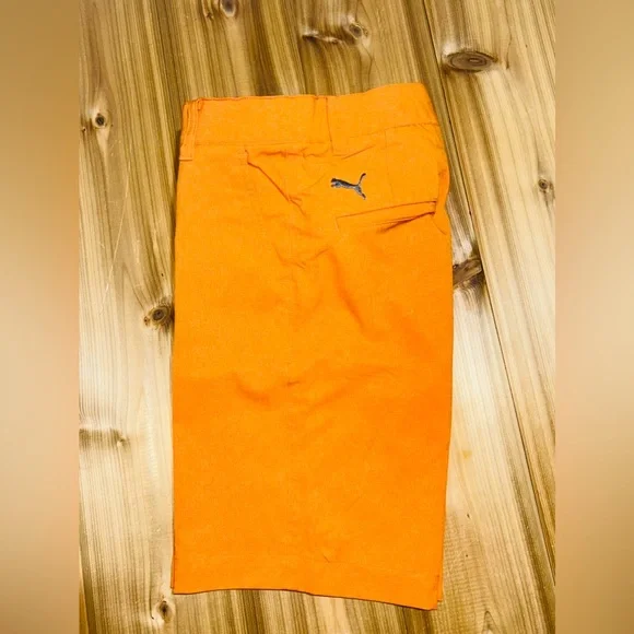 PUMA Boys Golf Shorts Size Small 7/8 in Orange - Picture 6 of 8